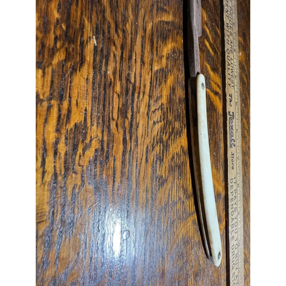 Vintage The Palmer Chicago Straight Razor Antique Folding Shaving Blade Patina